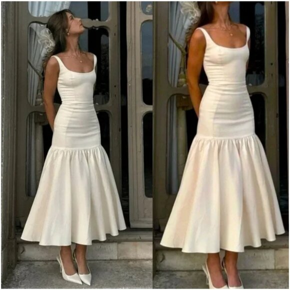 Commense Dresses & Skirts - Commense Cream Midi Dress